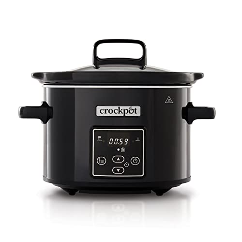 Crock-Pot Pentola Per Cottura Lenta, Capienza 2.4 Litri, Adatta Fino A 2 Persone, Digitale, Programmabile, Nero, 2.4 Litri