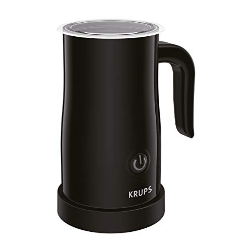 Krups Xl100810 Montalatte Elettrico, Pannello Di Controllo One-Touch, Coperchio Rimovibile, Base Girevole A 360 Gradi, Plastica, Nero