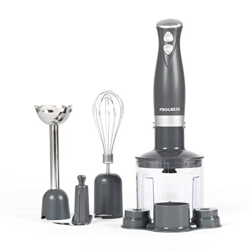 Progress Ek2827Pgrypmdirdg Shimmer 3 In 1 Blender Set, Hand Held Whisking, Blending & Chopping Functions, 2 Speed Settings, Stainless Steel Blades, 50