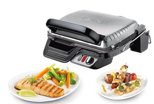Tefal Ultra Compact 600 Comfort Gc3060 Griglia Di Contatto Da Tavolo 2000W Nero, Acciaio Inossidabile