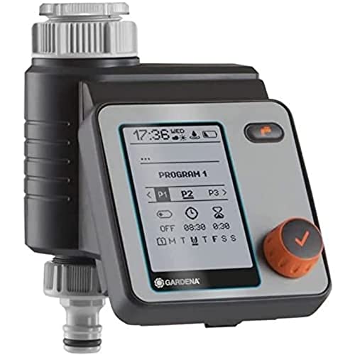 Gardena 1892 Computer Per Irrigazione Automatica E Veloce Master, 6 Programmi, Display Lcd, Funzione Water Now, Standard