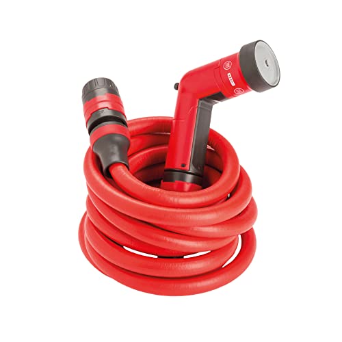 Fitt Yoyo 15 M, Tubo Acqua Da Giardino Estensibile Per Irrigazione Con Pistola Multigetto, Rosso