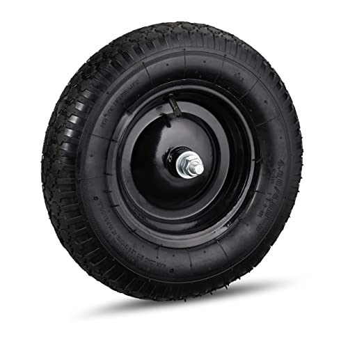 Relaxdays Ruota Per Carriola 4.80 4.00-8 Pneumatico Ad Aria, Cerchione In Acciaio, Con Valvola, Max. 120 Kg, Nero