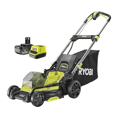 Ryobi Tosaerba A Batteria Ry18Lmx40C-150 One+ 18 V 5 Ah Con Larghezza Di Taglio 40 Cm
