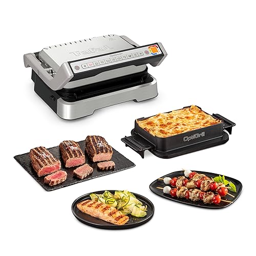 Tefal Gc774D Optigrill 4 In 1 Griglia A Contatto | Griglia Intelligente | 9 Programmi Automatici | Barbecue/Forno/Pasti Completi | Griglia Più Sana |