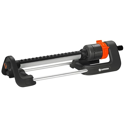 Gardena Irrigatore Oscillante Aqua M: Irrigatore Per L’Irrigazione Di Superfici Di 110-250 M², Gittata 8-18 M, Larghezza Del Getto Max. 14 M, Filtro M