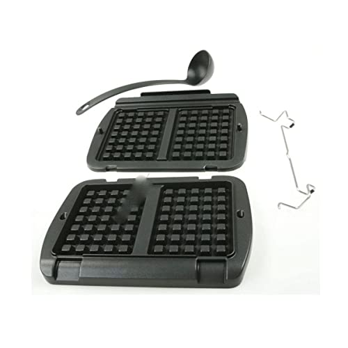 Tefal Xa7248 Optigrill - Piastre Per Waffle | Adatte Per Modelli Optigrill+ E Elite | Con Mestolo Incluso | Nero