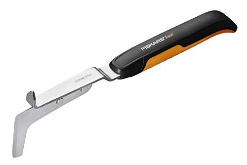 Fiskars Piccolo Coltello E Raschietto Per Rimuovere Erbacce E Muschio, Lunghezza: 33,8 Cm, Nero/Arancione, Acciaio Di Qualità/Plastica, Xact, 1027045