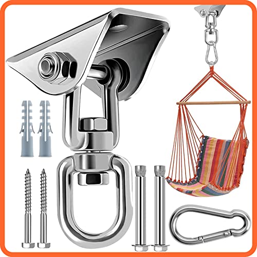 Gancio Soffitto Ganci Altalena 360° Rotazione Set Suspension Hanging Chair, 304 Acciaio Inox Supporto Sacco Da Boxecapacità Di 450Kg Per Calcestruzzo