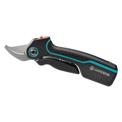 Gardena Assistcut Forbici A Batteria Con Diametro Di Taglio Di 25 Mm, Per Tagliare Facilmente E Senza Fatica Rami, Giovani Germogli E Fiori, Con Cavo 