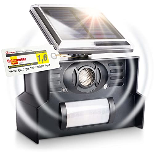 Gardigo® Dissuasore Per Piccioni | Ultrasuoni Per Piccioni | Spaventa Uccelli Con Pannello Solare | Deterrente Per Piccioni Con Luce Flash A Led | 23-