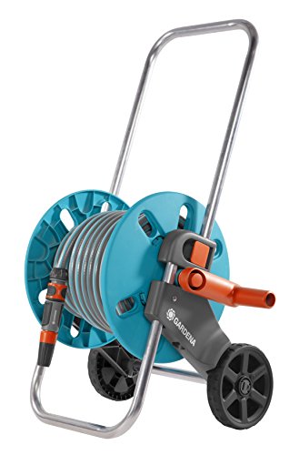 Gardena Set Cleverroll S: Avvolgitubo Con 20 M Di Tubo Classic E Lancia, Nipplo Antigocciolio, Lato Manovella Selezionabile (18502-20)