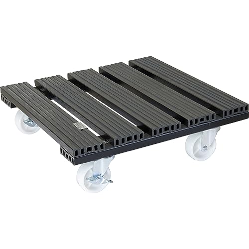 Wagner Carrello Per Piante Wpc 38,5 X 38,5 X 11 Cm I Carrello Per Fiori E Piante Per Interni Ed Esterni, Antracite I Portavaso In Composito Di Plastic