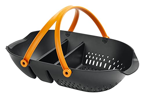 Fiskars Cesta Per Il Raccolto, Per Raccogliere, Trasportare E Pulire I Prodotti E Gli Attrezzi, Plastica, Nero/Arancione, Plus, 1062831