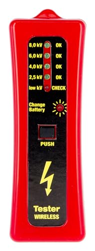 Kerbl 44669 - Tester Per Recinzioni Senza Picchetto, Indicatore Led, 4 Livelli Di 2500-8000 Volt