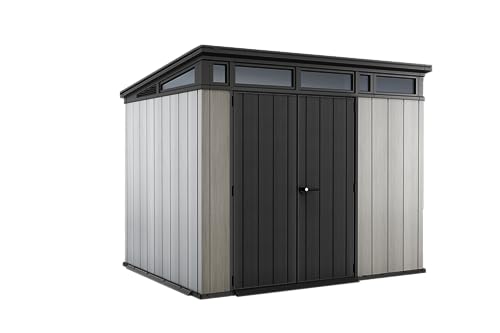 Keter Casetta Da Giardino Artisan 9X7, Effetto Legno Spazzolato, Grigio, 6 M², 277X218X226H Cm