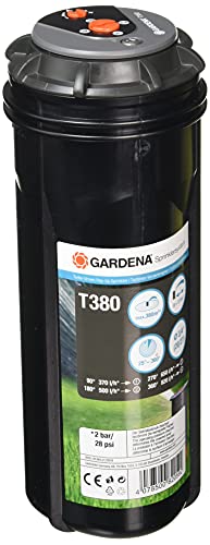 Gardena Sprinkler System Turbine Pop-Up Sprinkler T380: Sistema Irrigazione Prati Grandi Dimensioni Fino A 380 M², Con Campo Tiro Regolabile (6-11 M) 