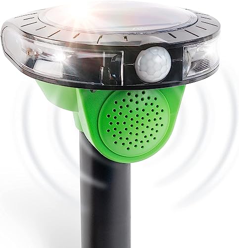 Gardigo® Repellente Per Uccelli: Spaventapasseri A Energia Solare | Repellente Per Piccioni, Fino 60M² | Rilevatore Movimento | 3 Suoni, Luce Led | Re