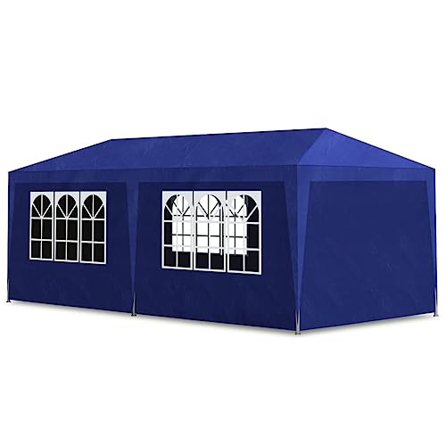 Vidaxl Tenda Per Feste 3X6 M Blu In Acciaio E Pe Tendone Da Giardino Gazebo