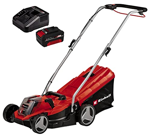 Einhell Ge-Cm 18/33 Li - Kit (1X4,0Ah) Tagliaerba A Batteria Power X-Change (18 V, 4,0 Ah, Taglio 33 Cm, Raccolta 30 L, Ruote Ant. 150 Mm, Post. 180 M