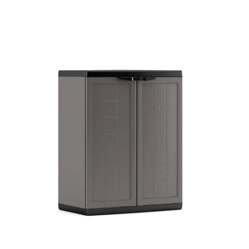 Keter Armadio Jolly Basso, 1 Ripiano Regolabile, Grigio/Nero, 68X39X85H Cm