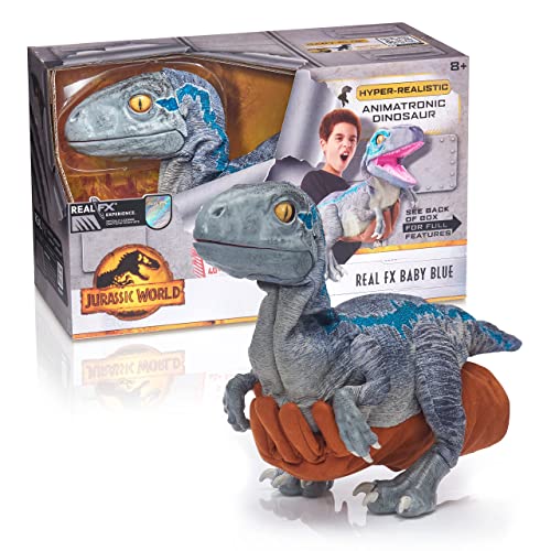 Wow! Stuff- Baby Blue Animatronic Dinosauro Iperrealistico | Movimenti Realistici E Suoni Di Film Reali | Regali Ufficiali Di Jurassic World Dominion,
