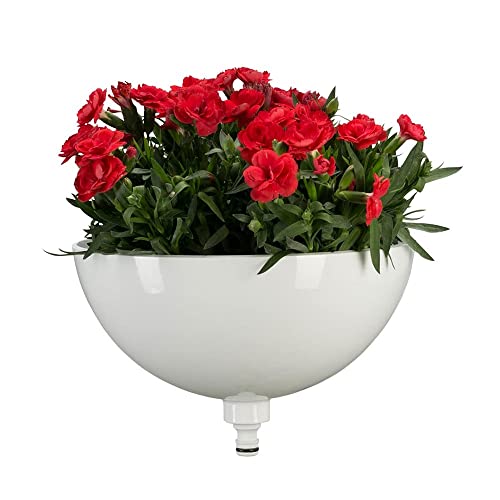 Gardena Clickup! Fioriera: Grande Vaso Per Piante Primaverili Ed Estive, 25 Cm, Sicuro Contro Il Gelo, Fissaggio Sicuro Al Terreno, Bianco (11320-20)