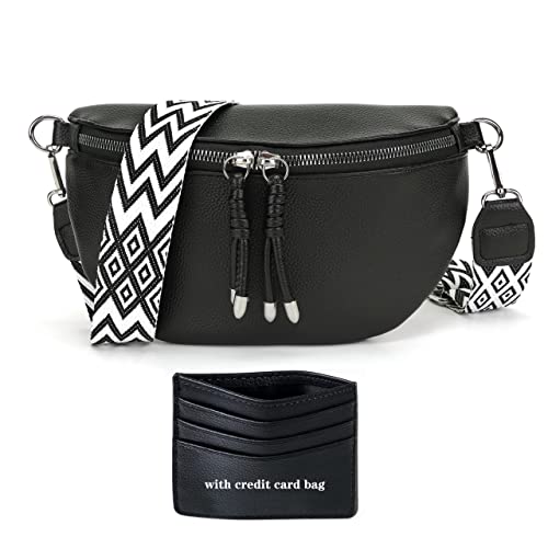 Atgbiem Borse A Mano Donna Piccola Marsupio Donna Elegante Borsa Tracolla Crossbody Bag Nera Spalline Intercambiabili