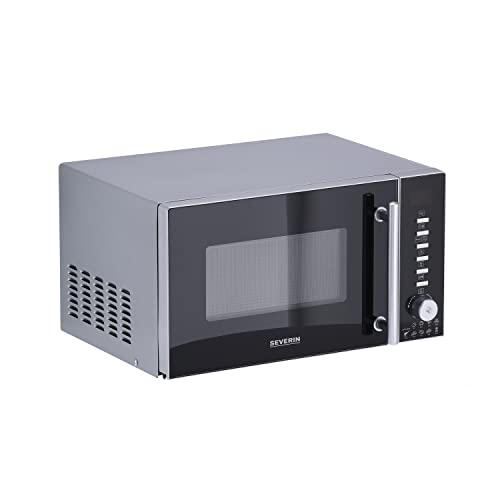 Severin Microonde 3 In 1 Con Griglia E Funzione Aria Calda, Mini Forno A Microonde Con 10 Livelli Di Potenza, Forno A Microonde Multifunzione Con Piat