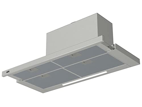 Aeg Dpe5960M Flachschirmhaube, 90Cm Breit, 3 Leistungsstufen + 1 Intensivstufe, Led-Leuchtstreifen, Kurzhubtasten, Grau/Edelstahl