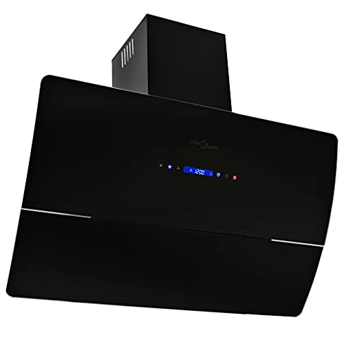 Vidaxl Cappa Aspirante A Muro Acciaio Inox 90 Cm Nera Filtro Odori Aria Cucina