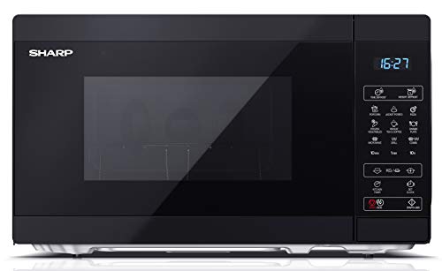 Sharp Yc-Mg02Eb - Forno A Microonde 20Lt Con Programma Di Scongelamento, Funzione Eco, Timer, Sicurezza Per Bambini, Incluso Piatto Girevole, Funzione