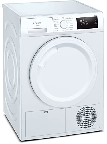 Siemens Wt43H003 - Asciugatrice A Pompa Di Calore Da 7 Kg, Iq300, A+, 243 Kwh/Anno, Autodry, Programma Per Esterni, Colore: Bianco