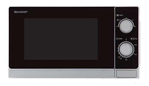 Sharp R-200(In) W, 800 W, 20 Litri, Vetro, Argento