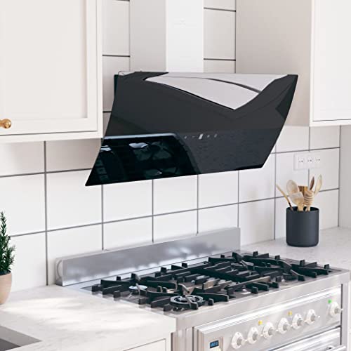 Vidaxl Cappa A Parete 90 Cm In Acciaio E Vetro Temperato Nero
