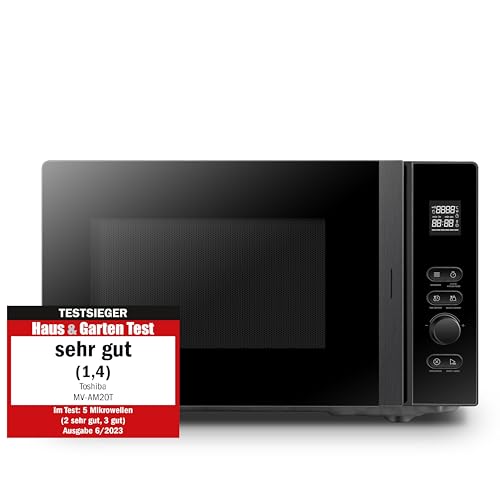 Toshiba Mv-Am20T(Bk) - Microonde Singolo/20 L/800 W/5 Livelli Di Potenza, 12 Programmi Automatici/Interni Smaltati, Facile Da Pulire, Funzione Scongel
