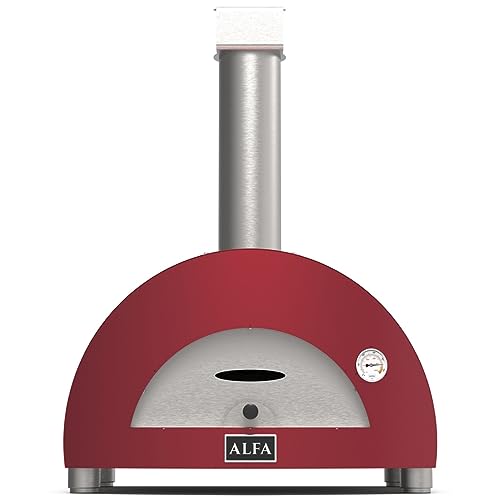 Alfa Forni Barbecue A Carbonella Marca Modello Moderno 1 Pizza Legna Rosso Antico