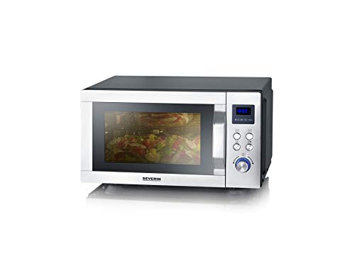 Severin Forno A Microonde 3 In 1 Con Base In Vetro, Grill E Funzione Aria Calda, Forno A Microonde, Microonde Con Ampia Area Utilizzabile Per Piatti Q