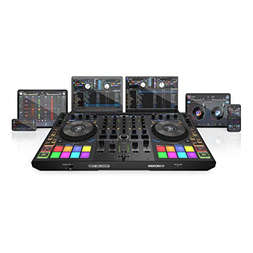 Reloop Mixon 8 Pro | 4-Kanal -Controller Multipiattaforma Per Serato E Djay, Display A Ghiera E 4 Tastiere Per Effetti Istantanei, Doppia Interfaccia