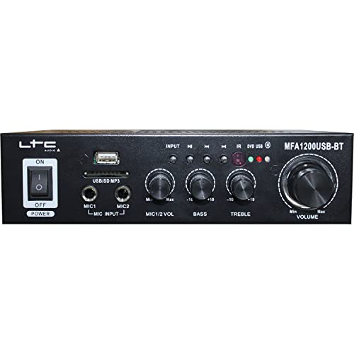 Ltc Mfa1200Usb-Bt-Bl Amplificatore Karaoke, Colore: Nero