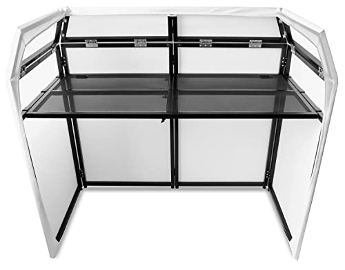 Vonyx Db3 Pro - Dj Booth System, Postazione Da Dj Pieghevole, Teli In Lycra Bianchi E Neri, Pareti Flessibili, 3 Borse Incluse, Montaggio Rapido, Stru