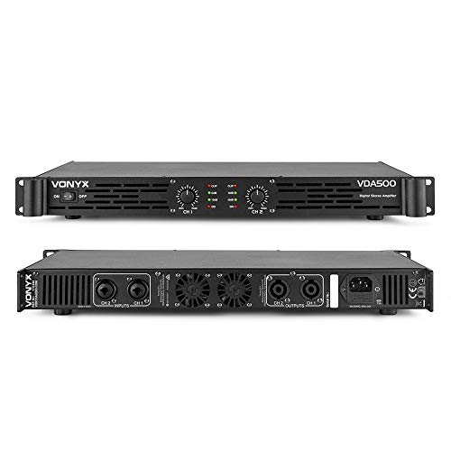 Versterker - Vonyx Vda500 Stereo Versterker 2X 250W - Klasse-D - 500W - Zwart