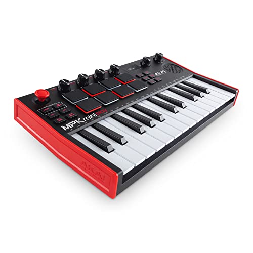 Akai Professional Mpk Mini Play Mk3 – Tastiera Midi Controller Usb Con Casse E Suoni Interni, Tastiera Dinamica, Pad Mpc E Suite Software