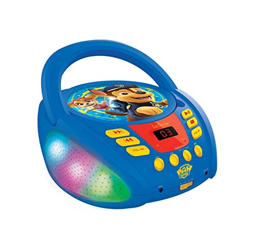 Lexibook Lexibook-Rcd109Pa Paw Patrol-Lettore Cd Bluetooth Per Bambini – Portatile, Effetti Multicolore, Jack Per Microfono, Aux In, Ac O Batterie, Ra