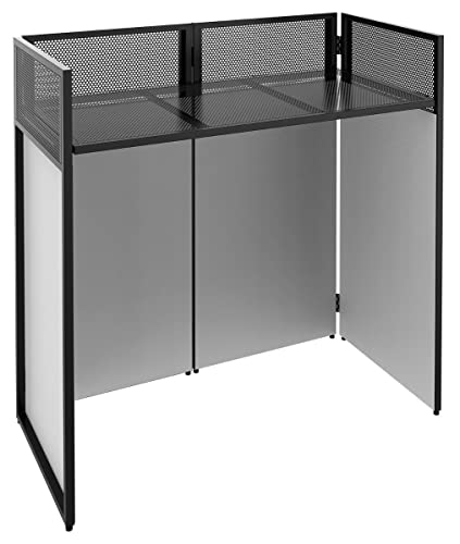 Vonyx Db4 Pro Dj Booth System Dj Stand - Postazione Da Dj, Pieghevole, In Metallo Nero, Compresa Copertura Bianca E Nera, Materiale Di Copertura: Lycr