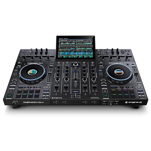 Denon Dj Prime 4+ Controller Indipendente A 4 Deck Per Dj Con Streaming Wi-Fi, Drop Sampler, Schermo Touch Da 10,1", Controllo Luci Ed Effetti