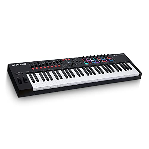 M-Audio Oxygen Pro 61 – Tastiera Midi Controller Usb A 61 Tasti Con Pad Beat, Manopole, Tasti E Fader Assegnabili Via Midi E Suite Software Inclusa