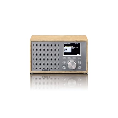 Lenco Dar-017 Dab+ Radio – Radio Compatta Dab+ Con Bluetooth 5.0 – Memoria Stazioni – Ricevitore Fm – 2 Sveglia – 3 Watt Rms – 3,5 Mm Aux – Legno