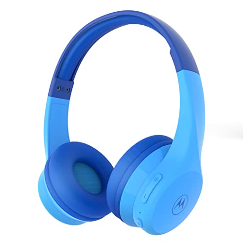 Motorola Moto Jr300 Cuffie Bluetooth Per Bambini - Cuffie Over Ear Leggere Per Bambini, Limitatore Di Volume 85Db, Splitter Audio Per Condivisione - I