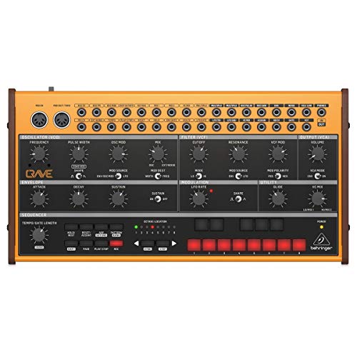 Sintetizzatore Semi-Modulare Analogico Behringer Crave Con 3340 Vco, Filtro Ladder Classico, Sequenziatore A 32 Passaggi E Catena Poligonale A 16 Voci
